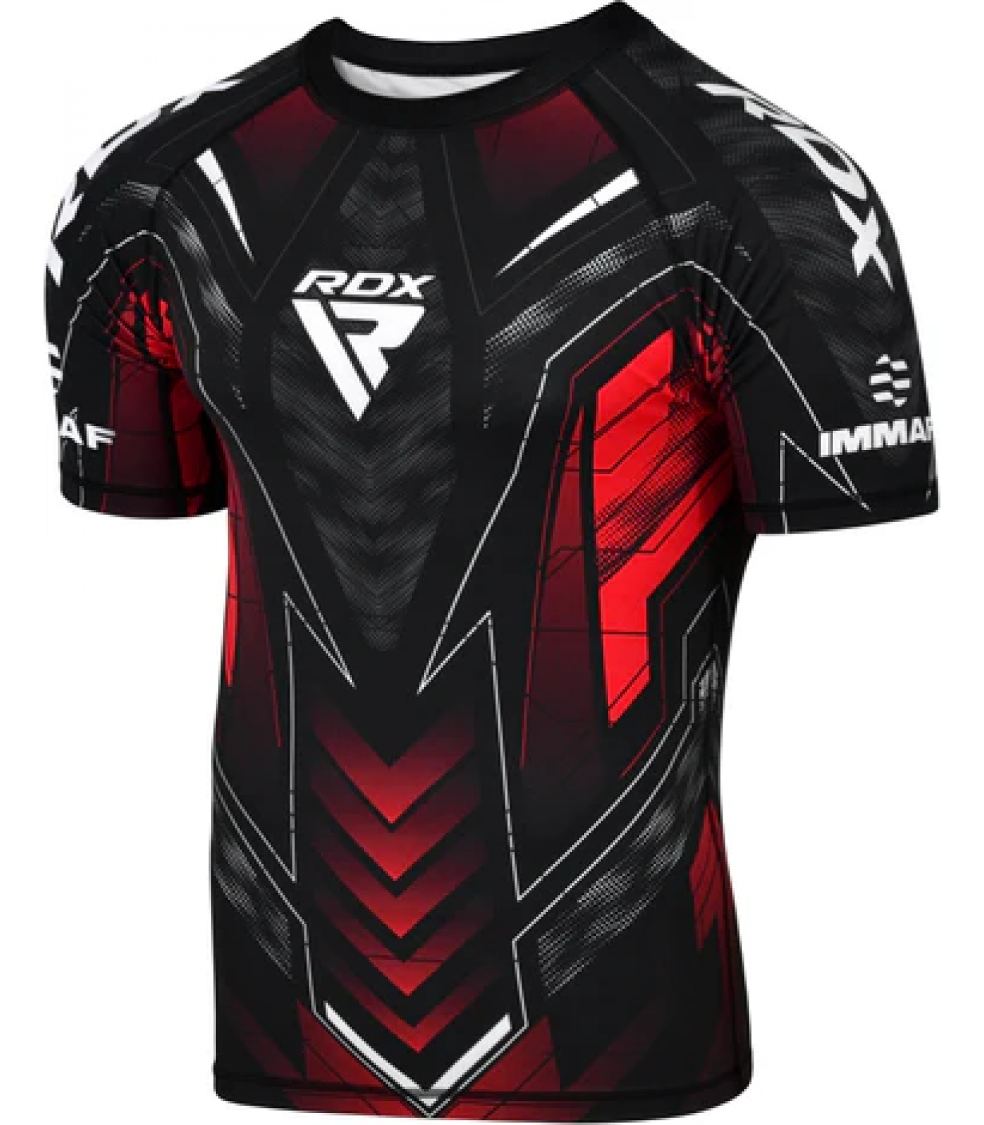 Рашгард - RDX IMMAF Short Sleeves Rashguard / RED - CSH-IMF-1R